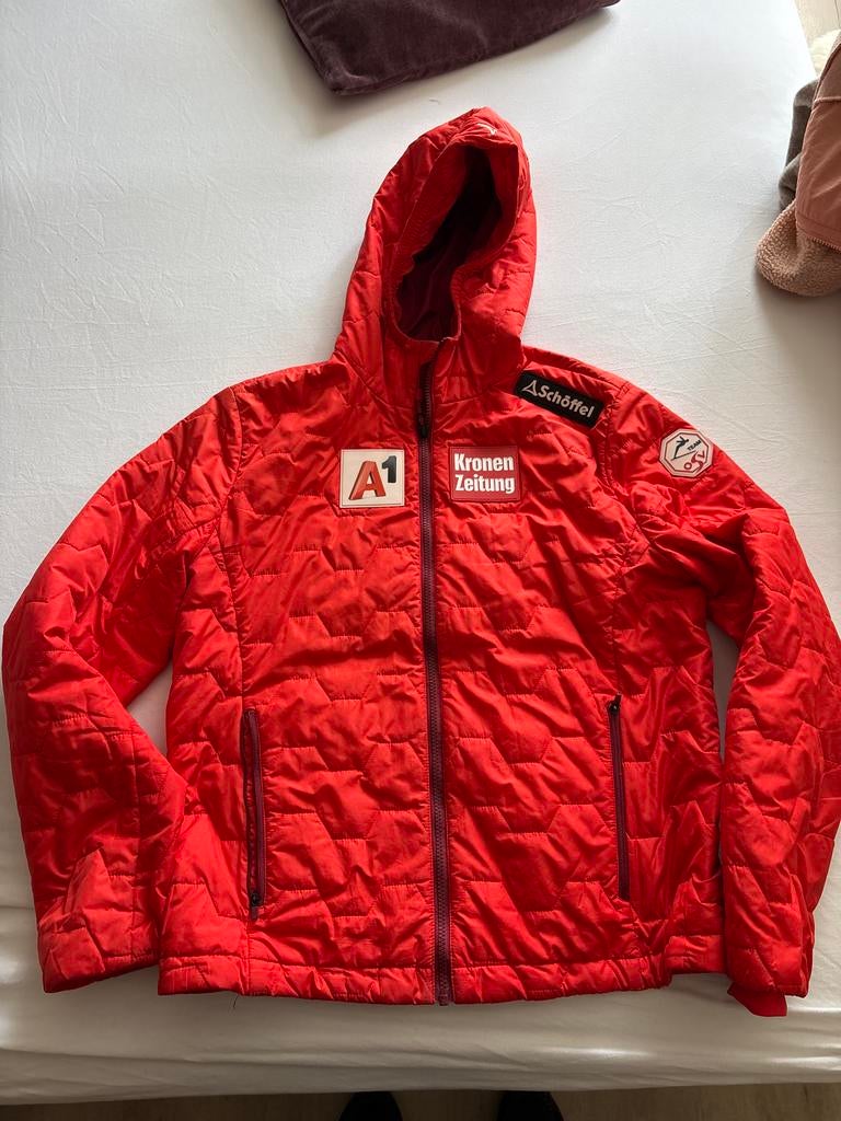 Schöffel Ski Jas Oostenrijk Maat M - Rood, Ophalen of Verzenden, Gedragen, Maat 48/50 (M), Jack