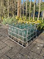 Melkflessen in rek retro vintage vazen, Ophalen, Overige kleuren, Glas, Minder dan 50 cm