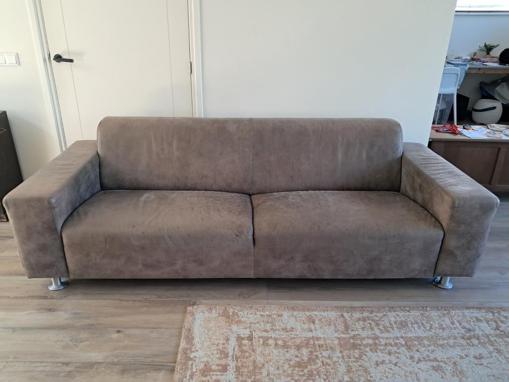 Bankstel van buffalo leer, Ophalen, Gebruikt, Rechte bank, 200 tot 250 cm
