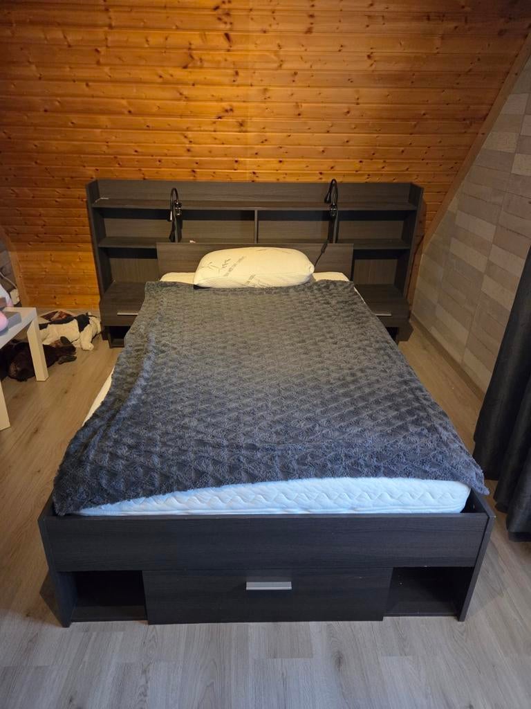 Bed en kast, Ophalen, Gebruikt, Eenpersoons, Hout
