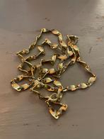 Vintage retro schakelketting ketting goudkleur collier boho, Ophalen of Verzenden, Zo goed als nieuw, Goud, Overige materialen