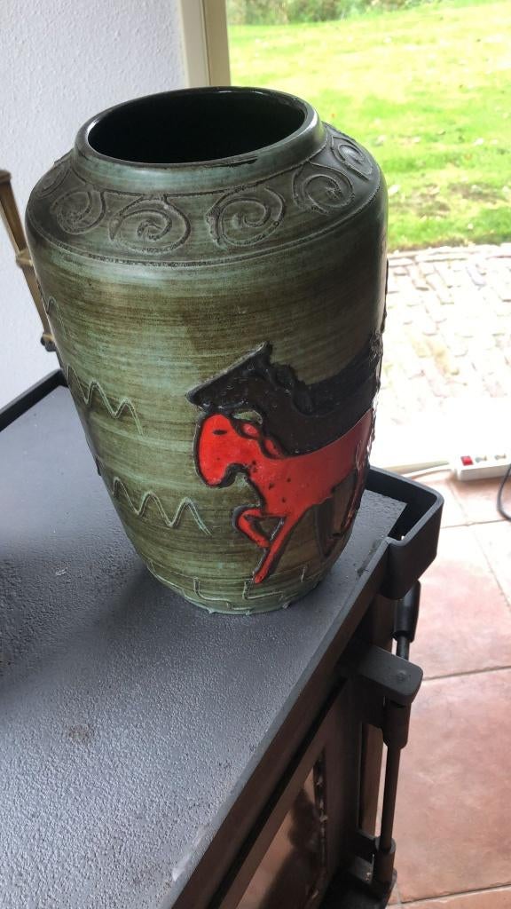 vintage puntgave Scheurich keramiek vaas, Antiek en Kunst, Ophalen of Verzenden