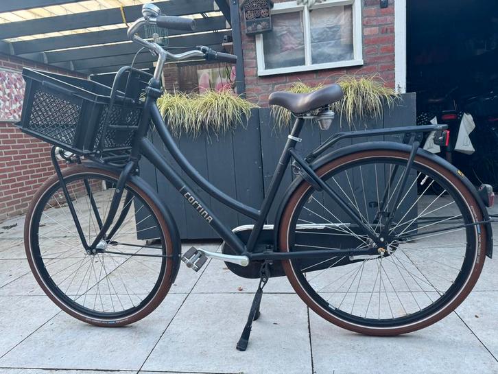 Zwarte Cortina u4 transport, Fietsen en Brommers, Fietsen | Dames | Omafietsen, Gebruikt, 50 tot 53 cm, Versnellingen, Ophalen