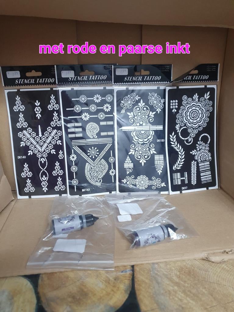Nieuwe Henna Tattoo Set, Ophalen of Verzenden, Nieuw, Overige kleuren, Handen en Nagels
