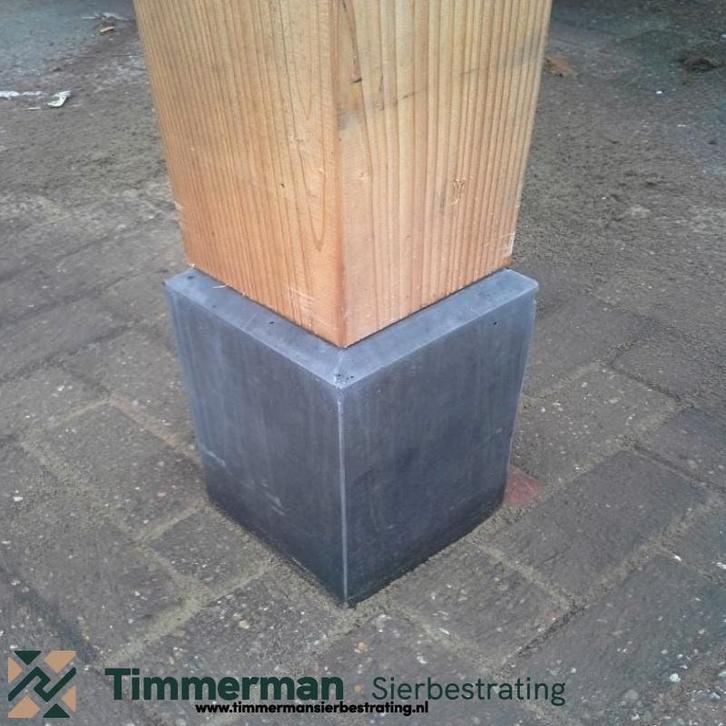 Betonpoeren: 15x15x60 of 18x18x50 met stelplaat en draadeind, Tuin en Terras, Tegels en Klinkers, Nieuw, Overige typen, Beton