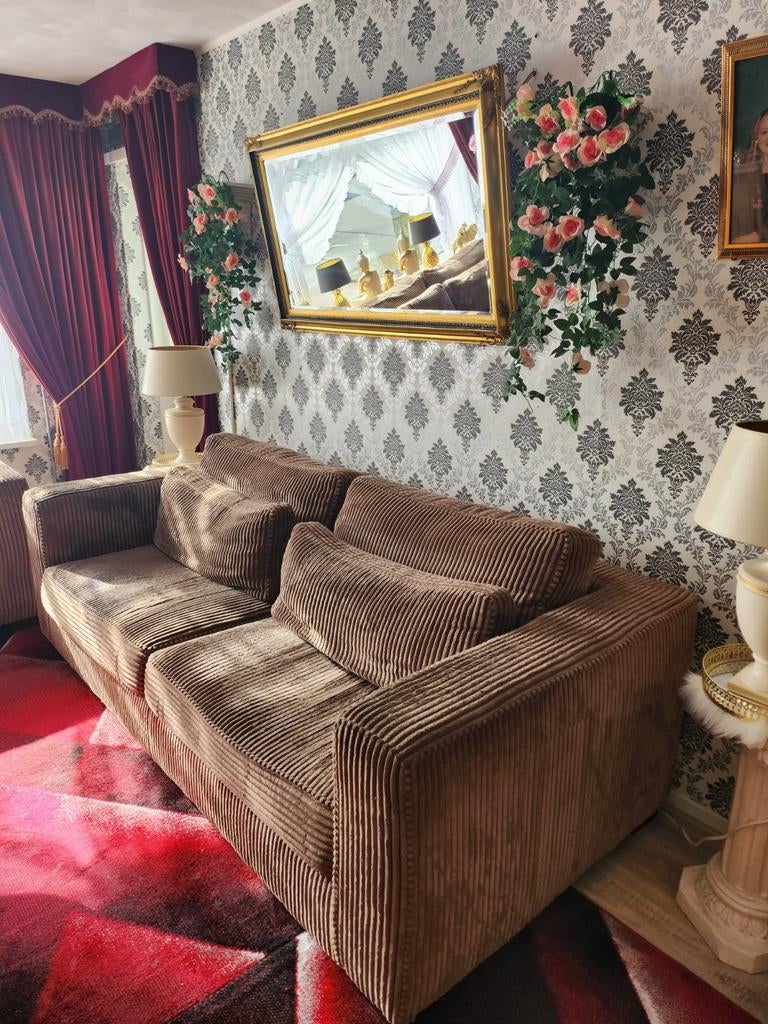 Ribstof 2 en 3 zits, Ophalen of Verzenden, Gebruikt, Stof