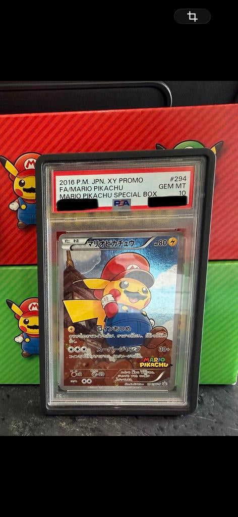 Mario Pikachu Poncho #294 PSA 10 New Cert!, Hobby en Vrije tijd, Verzamelkaartspellen | Pokémon, Ophalen, Zo goed als nieuw