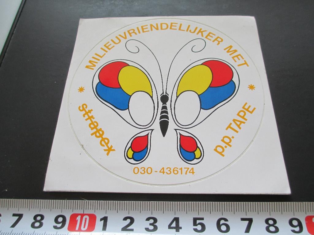 sticker strip vlinder milieuvriendelijker strapex pp tape, Verzamelen, Stickers, Zo goed als nieuw, Ophalen