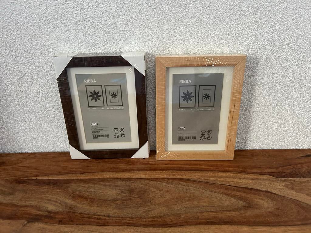 Twee IKEA RIBBA fotolijsten, 13x18 cm, Ophalen of Verzenden, Nieuw, Hout, Minder dan 50 cm