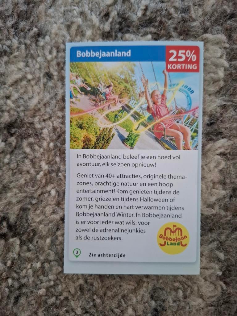 Bobbejaanland 25% korting, Drie personen of meer, Kortingsbon, Pretpark