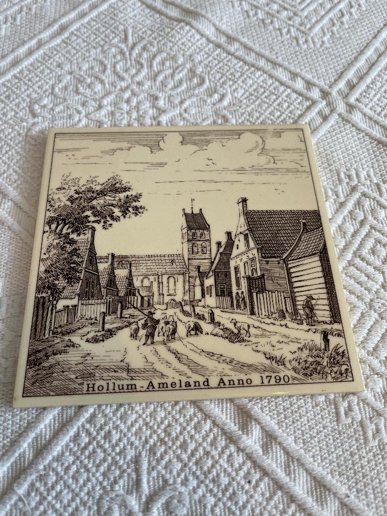 Vintage tegel Hollum - Ameland (4), Ophalen of Verzenden, Zo goed als nieuw