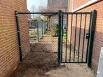 Stalen groene poort met Locinox slot, Ophalen, Met poort, Gebruikt, Tuinhek