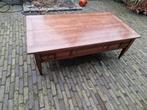 Antieke houten salontafel met lades - 145x75x50cm, Ophalen of Verzenden
