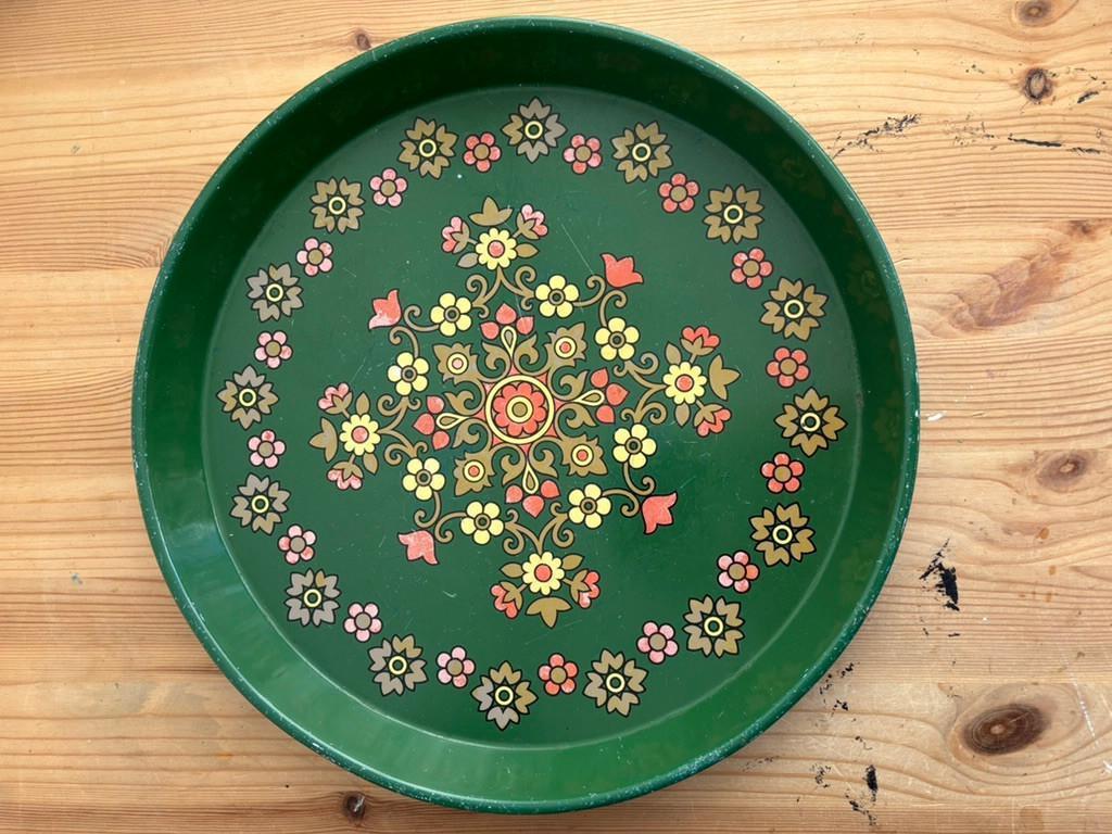 Vintage ovaal metalen dienblad van Alfra Alessi Italy – 18/10 roestvrij staal, rococo-randontwerp, 32 x 21,5 cm, Italiaans servies - België