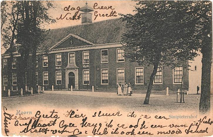 700169 Hoorn NH 1901 Sintpietershof Gelopen met postzegel, Verzamelen, Ansichtkaarten | Nederland, Gelopen, Noord-Holland, Voor 1920