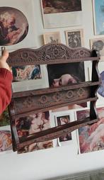 Vintage Bordenrek / Kruidenrek met Houtsnijwerk, Ophalen of Verzenden, Gebruikt