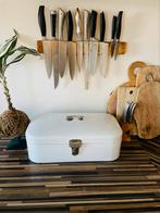 Vintage emaille broodtrommel – wit met karakter & charme, Ophalen of Verzenden