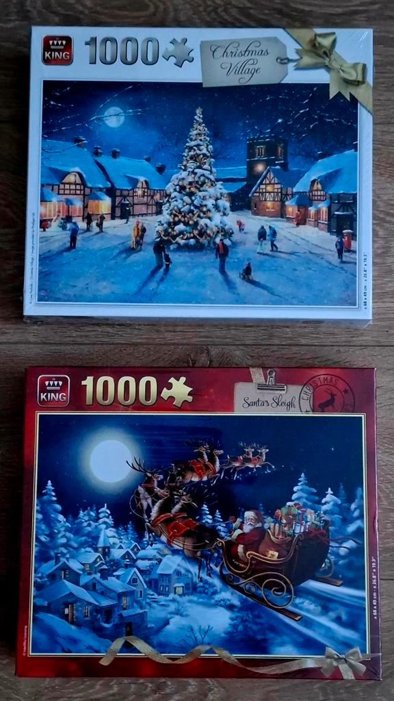2 nieuwe Kerst Legpuzzels - 1000 Stukjes, Hobby en Vrije tijd, Denksport en Puzzels, Nieuw, Legpuzzel, 500 t/m 1500 stukjes, Ophalen of Verzenden