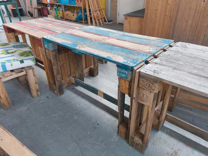 Pallet tafels tuintafel / Epal, Huis en Inrichting, Tafels | Eettafels, 50 tot 100 cm, Rechthoekig, Ophalen
