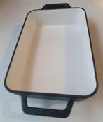 Gietijzeren geëmailleerde ovenschaal 30x20cm,goede staat, Huis en Inrichting, Ophalen, Gietijzer, Zo goed als nieuw, Keramische plaat