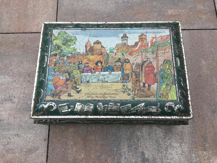 Vintage E. Otto Schmidt Nürnberg Blikken Doos, Antiek en Kunst, Antiek | Emaille, Ophalen of Verzenden
