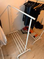 Verstelbaar kledingrek Ikea Rigga wit, Ophalen, Met wielen, Gebruikt