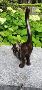 POES STREKT / BRONZEN BEELD / staart omhoog, Nieuw, Info@huisentuindecoratiemarie.nl, Dierenbeeld, Huis en tuin decoratie Marie