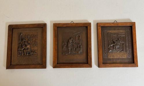 Bronzen beroepenprent plaquettes, Antiek en Kunst, Antiek | Koper en Brons, Ophalen of Verzenden