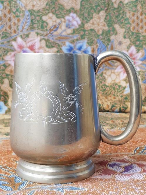 Mooie zware antieke koperen beker uit Engeland 12 cm., Antiek en Kunst, Antiek | Woonaccessoires, Ophalen of Verzenden