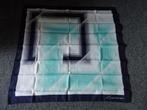 Vintage sjaal sjaaltje Leonardi wit/blauw/groen( turquoise), Leonardi, Ophalen of Verzenden, Gedragen, Sjaal