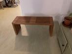 Slatted teakhouten bankje, Huis en Inrichting, Ophalen, Minder dan 50 cm, 100 tot 125 cm, Zo goed als nieuw