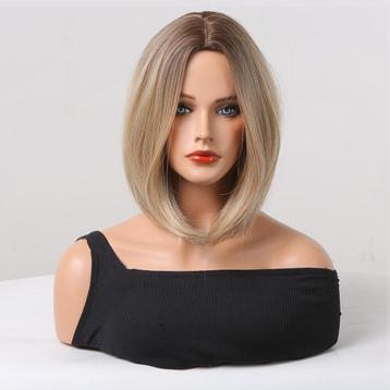 Dames Half Lange Blonde Bob Pruik Blond Haar Vrouwen Haren beschikbaar voor biedingen