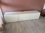 Besta Tv-meubel met deuren en Toppaneel van glas, Huis en Inrichting, Ophalen, Gebruikt, 150 tot 200 cm, Minder dan 100 cm