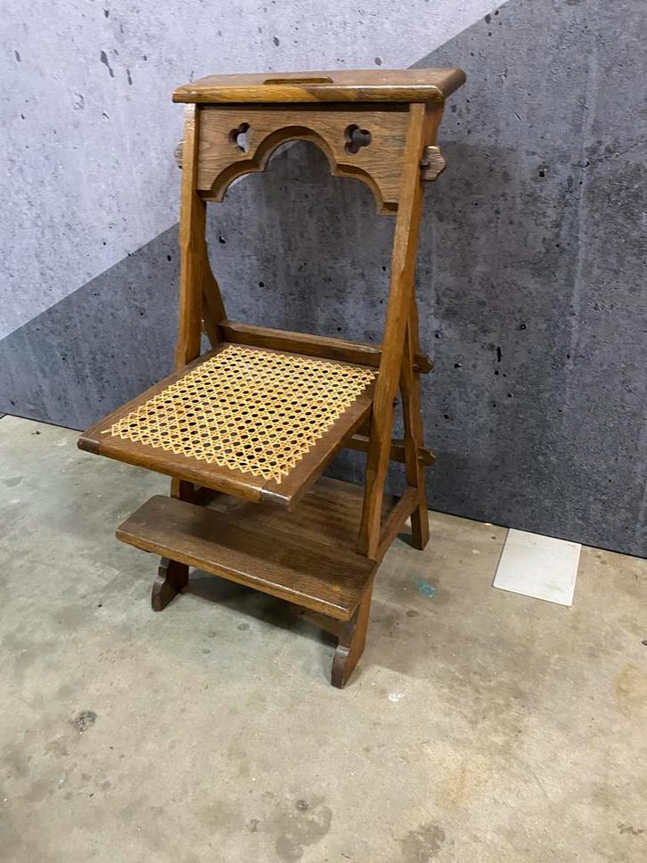 Antieke Gebedstoel / Prie-Dieu, Huis en Inrichting, Stoelen, Gebruikt, Eén, Hout, Bruin, Ophalen