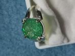 Smaragd zilver ring, Nieuw, Ophalen of Verzenden, 17 tot 18, Dame