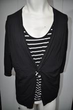 W51W Gollehaug Dubbellook maat 46 zwart wit, Kleding | Dames, Ophalen of Verzenden, Zo goed als nieuw, Zwart, Shirt of Top