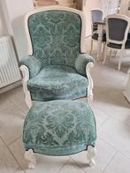 Fauteuil met bijpassende hokker., Ophalen, Gebruikt, Stof