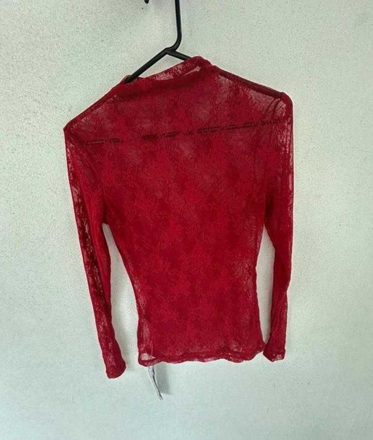 Rode kanten top missguided, Kleding | Dames, Tops, Nieuw, Maat 36 (S), Rood, Lange mouw, Ophalen of Verzenden