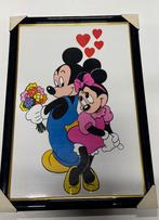 Mickey mouse poster met zwart gelakte lijst, Verzamelen, Ophalen, Mickey Mouse, Zo goed als nieuw, Plaatje of Poster