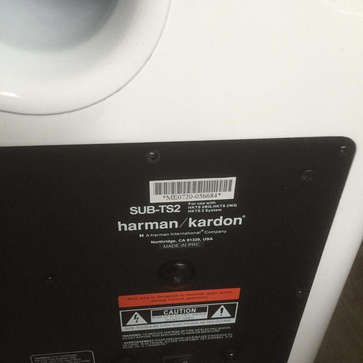 Harman Kardon SUB TS2 kleur wit, Audio, Tv en Foto, Luidsprekers, Gebruikt, Subwoofer, 120 watt of meer, Overige merken, Ophalen