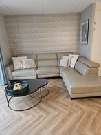 Echte leren bank taupe nette staat, Huis en Inrichting, Ophalen, Gebruikt