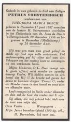 Petrus Vorstenbosch 1887 Rosmalen + 1956 Den Bosch, 69 jr, Verzamelen, Bidprentjes en Rouwkaarten, Verzenden, Bidprentje