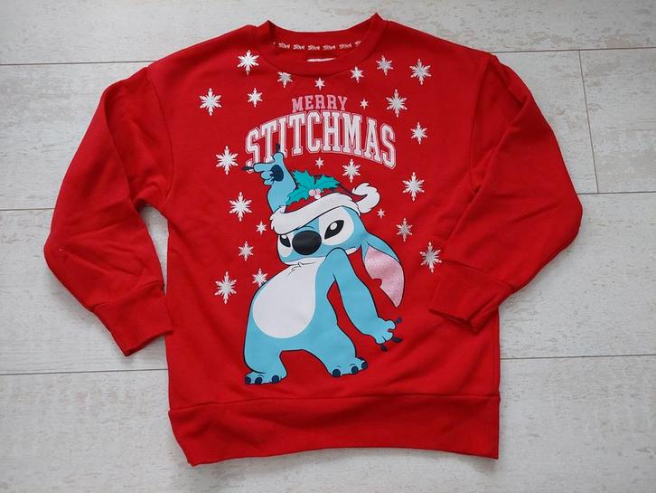 Stitch kerst christmas sweat trui truitje sweater, Kinderen en Baby's, Kinderkleding | Maat 128, Zo goed als nieuw, Meisje, Trui of Vest
