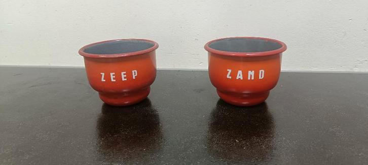 emaille zeep en zandpotje, Antiek en Kunst, Antiek | Emaille, Ophalen of Verzenden