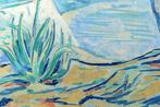 Max Raedecker(1914) Gouache papier "Tropisch Landschap " Ges, Ophalen of Verzenden