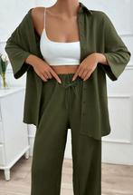 Tweedelig set XL olijf, Kleding | Dames, Kostuum of Pak, Overige kleuren, Zara, Maat 42/44 (L)