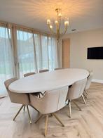 BETONLOOK TAFEL PLUS 8x STOELEN, Huis en Inrichting, Tafels | Eettafels, Ophalen, 200 cm of meer, 50 tot 100 cm, Zo goed als nieuw