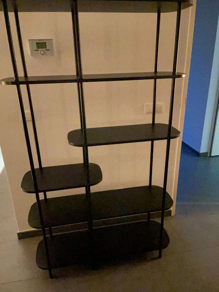 Stijlvolle open kast kleur zwart, h150cmb100cm d30cm, Huis en Inrichting, Kasten | Boekenkasten, Zo goed als nieuw, 50 tot 100 cm