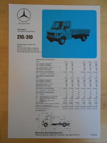 Mercedes 210 310 Technische Specificatie Brochure 1982 CC beschikbaar voor biedingen