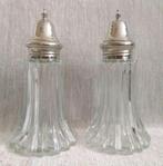 Strooibus van glas met verzilverde dop 15 cm hoog (2), Antiek en Kunst, Ophalen of Verzenden